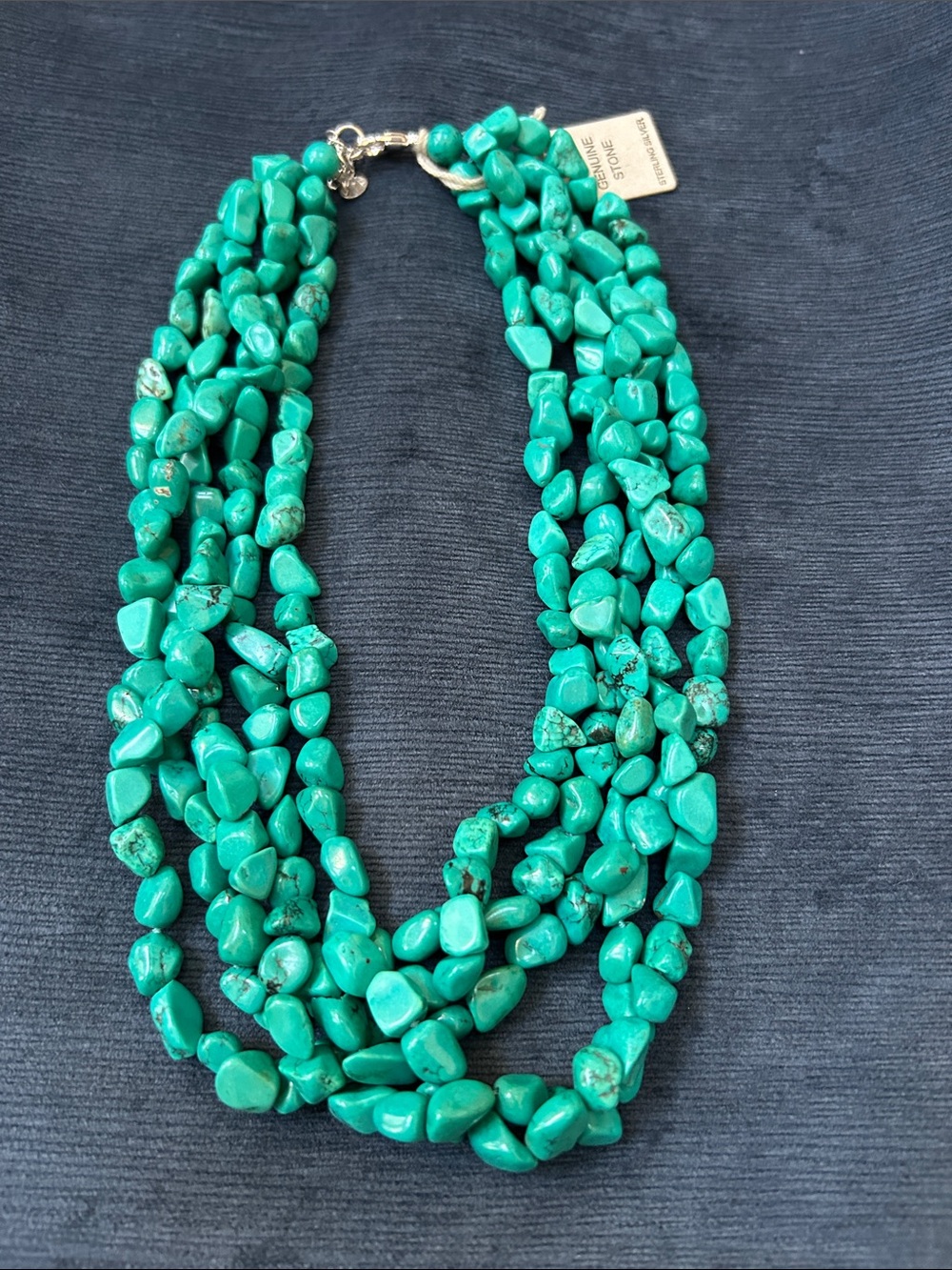 Multi-Strand Turquoise Chip Necklace by